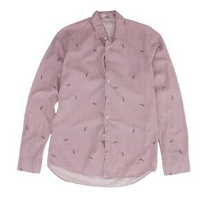 ETRO Designer Men's Shirt Milan Italy Long Sleeve Button Up Pink Size 38